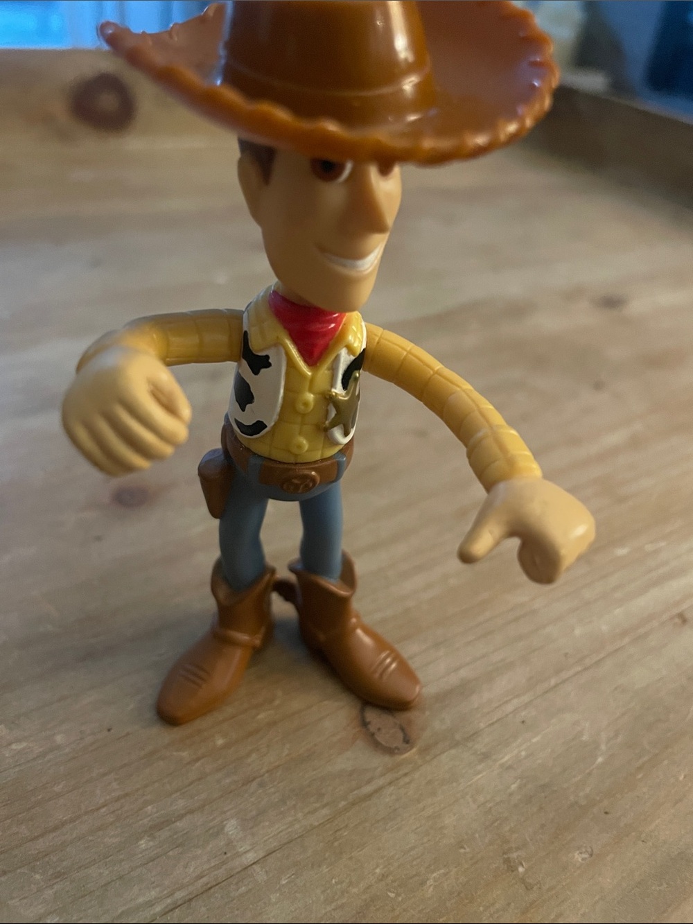 McDonald's Yellow & Brown Toy Story  Woody Cowboy Action Figure with Red Bandana